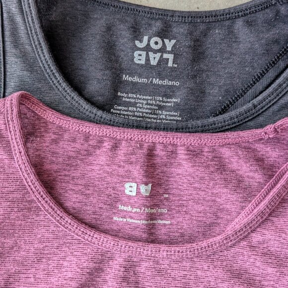 JoyLab Black and Purple Crop Top Tank Long Line Bra Bundle medium - Picture 6 of 8